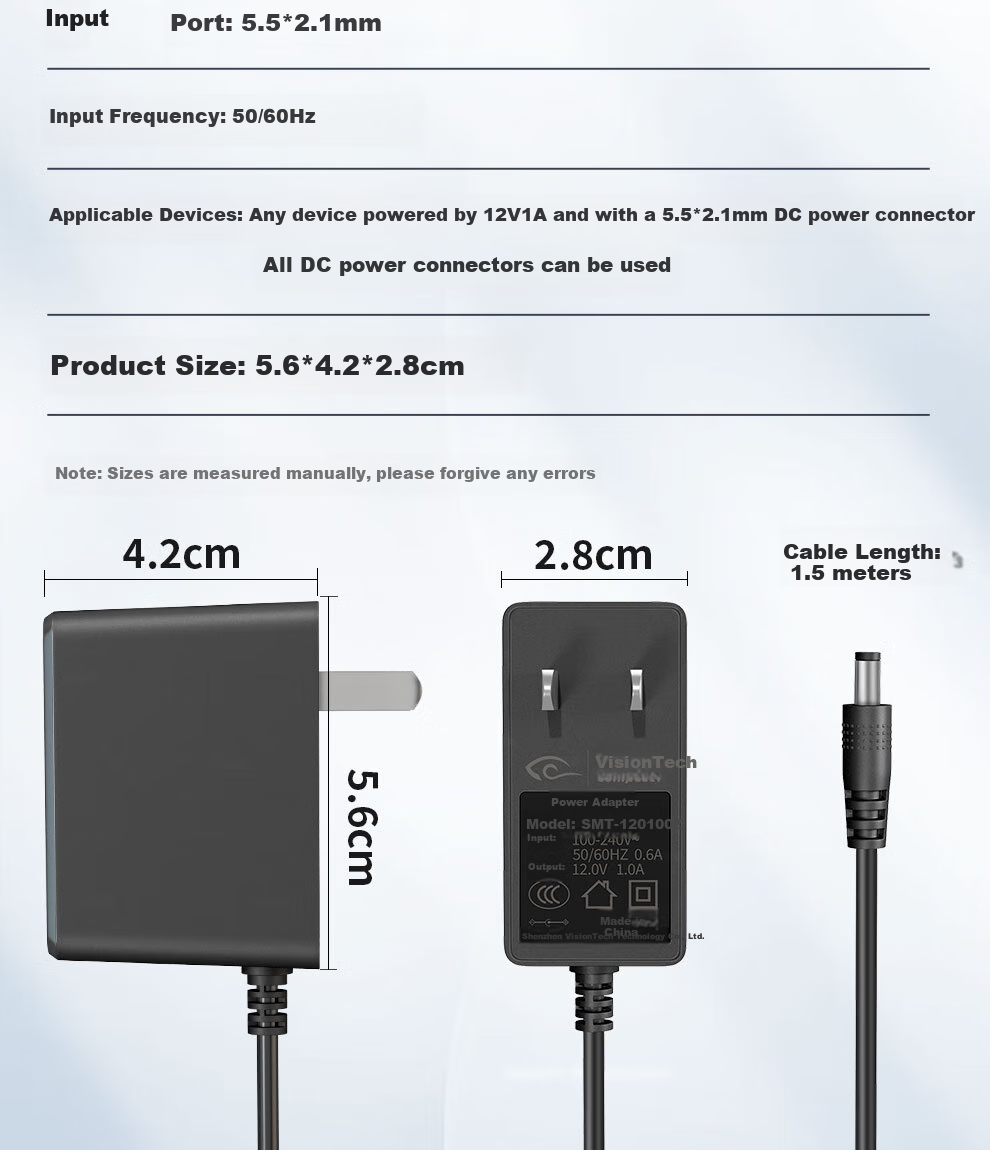 COMPCCTV DC12V1A Power Adapter, Router And Surveillance Camera DC Regulated Switching Power Supply 6