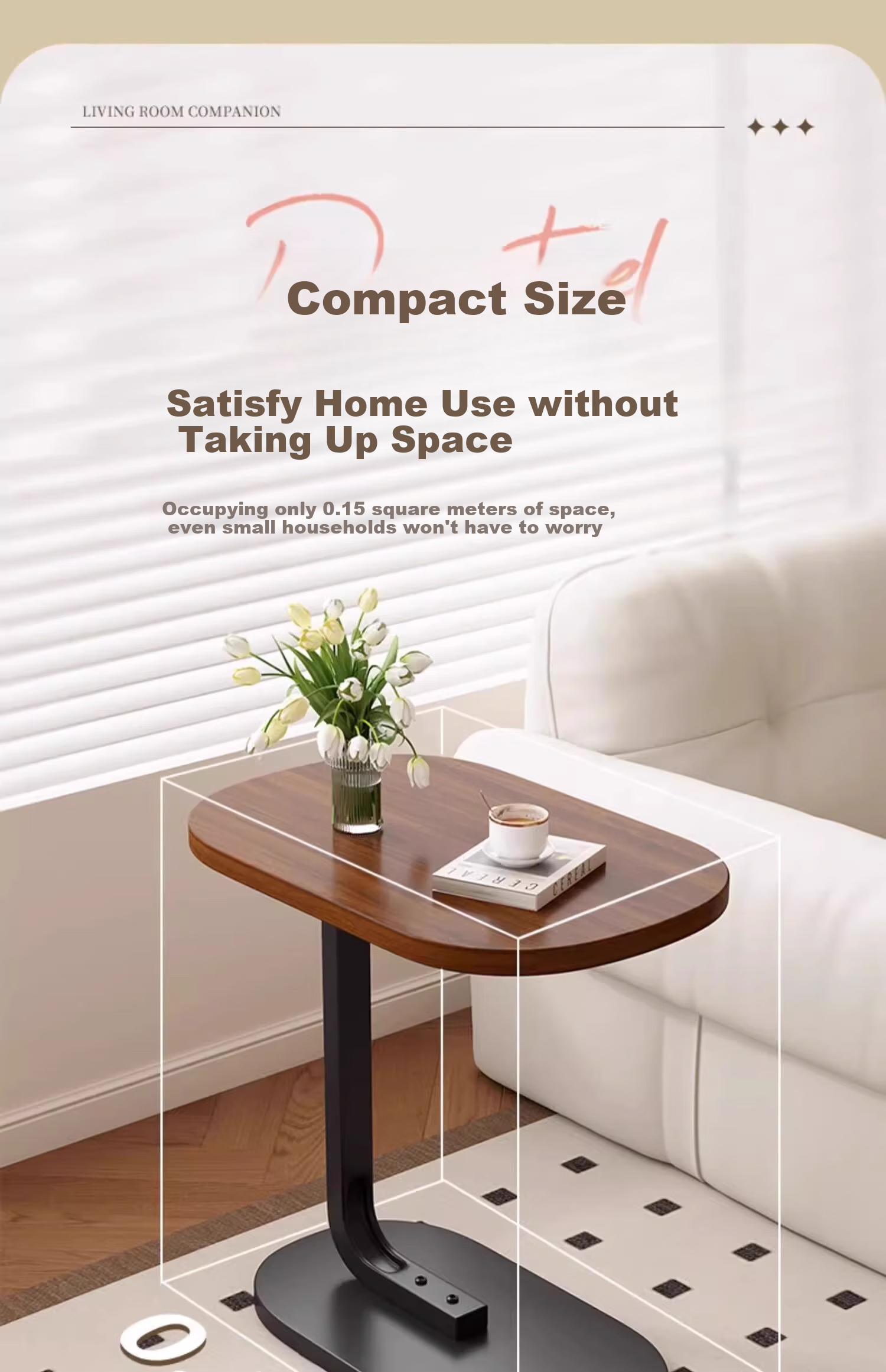 Huayinxuan Side Table, Living Room Sofa Small Coffee Table, Simple Movable Home Mini Bedside Table, Balcony Bedroom Nightstand 7