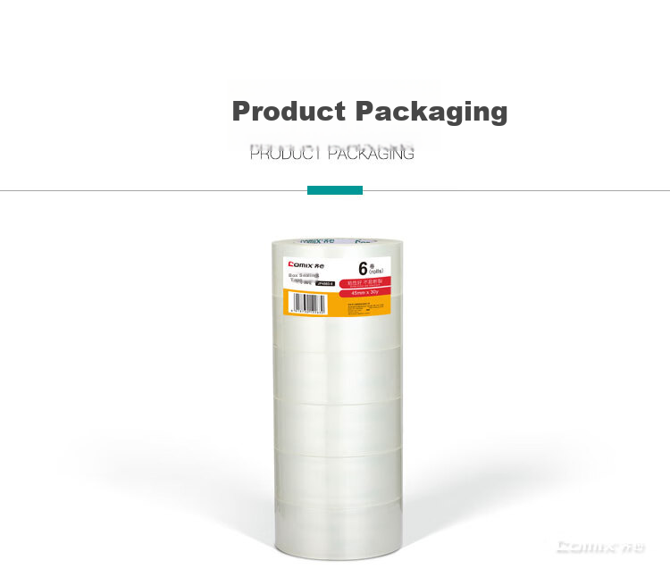 COMIX Transparent Tape/wide Tape/packaging Tape, Express Shipping Packing Tape, Transparent, 6 Rolls, Width 48mm*150y*45um, Length 137 Meters/roll, JP4815-6 7