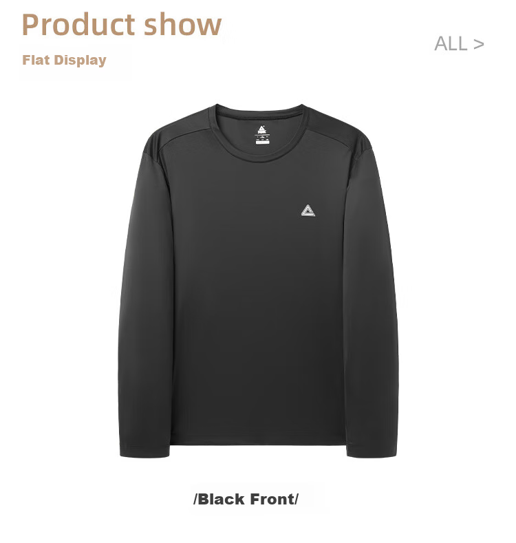 PEAK Sports Sweatshirt, Fitness Wear for Men, Loose-Fitting Casual Round Neck Top, Solid Color, Long Sleeve, without Hood, White, Size L 9