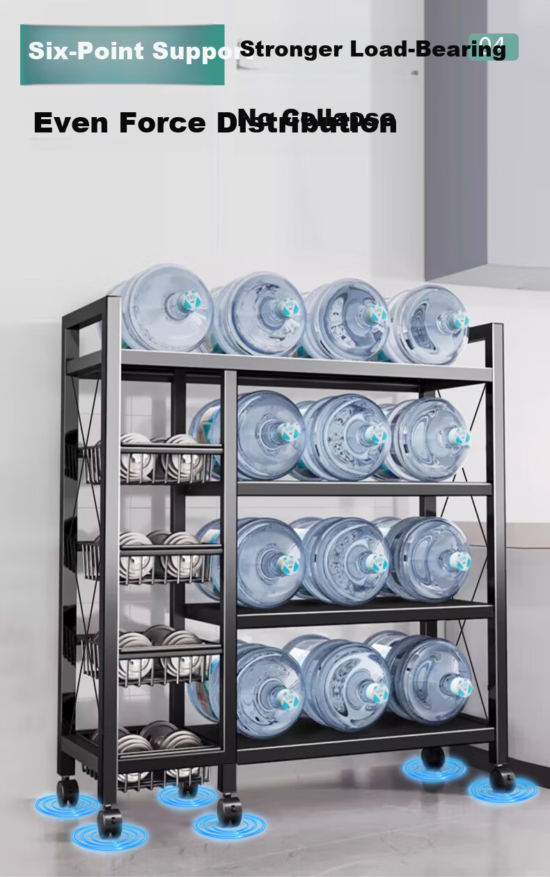 Quanpinwu Kitchen Storage Rack, Floor-Standing Multifunctional Utensil Shelf, Storage Organizer for Home, Fruit And Vegetable Basket, Storage Rack, 349 6
