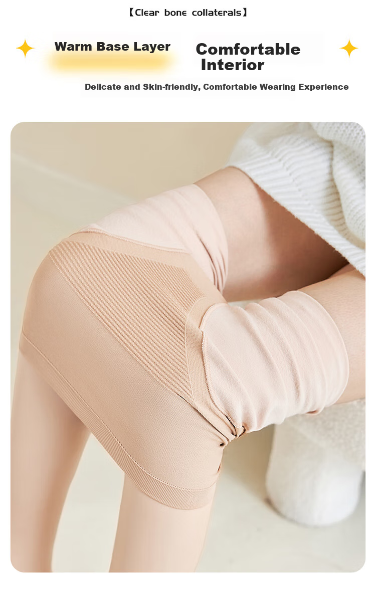 LangSha Nude-Colored Leggings for Women, Outdoor Wear, Bare-Leg Effect, Skin-Like Feel, Autumn And Winter Fleece-Lined, High-Waisted, Tummy Control, Double-Layer Pantyhose with Foot Covers 10