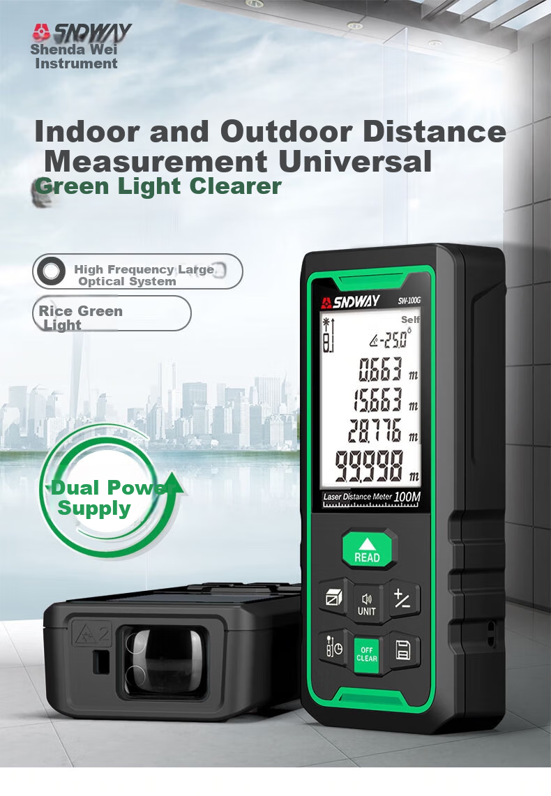 Shendawei Laser Distance Meter Infrared High-Precision Electronic Laser Ruler Outdoor Measurement Device Green Light Drawing SW-70BG 1