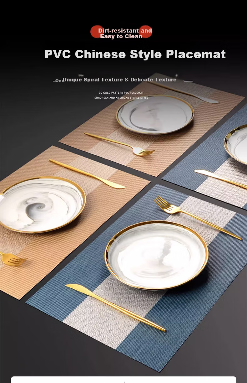 AVIVI Placemats, Heat-Resistant Mats, Western-Style Placemats, Waterproof Tea Table Mats, Table Flags, Dining Table Mats, Plate Mats, 30*45*4 Pieces, Mi Zha 1