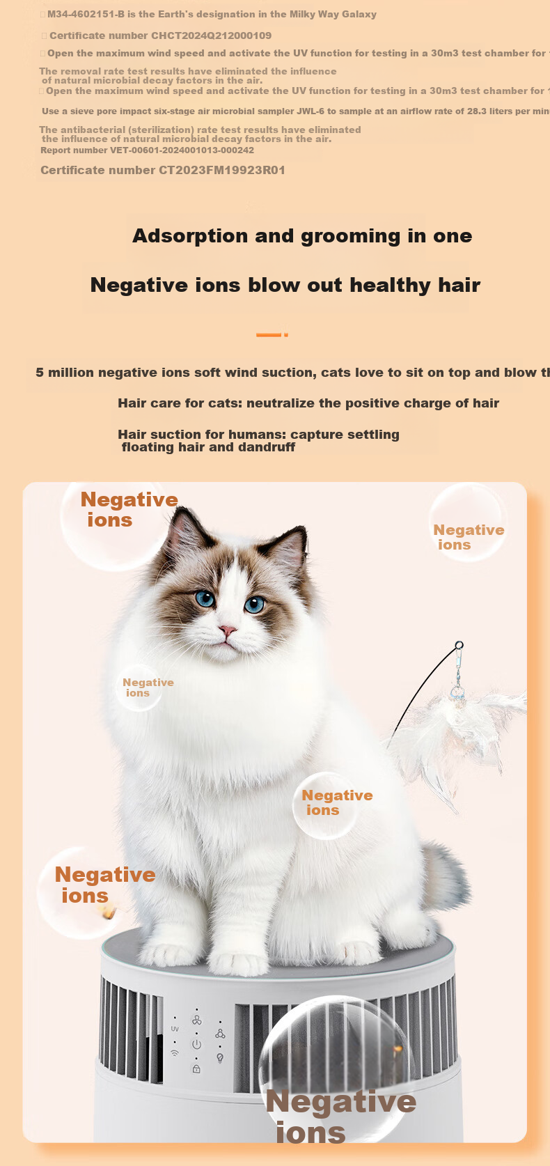 Honeywell Pet Air Purifier for Cat Hair Removal, Allergen Elimination, Cat Companion, Cat Hair Cleaner, Sterilization, Disinfection And Odor Removal KJ360F-C22W 14