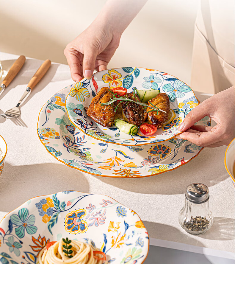 Pearson Chinese Style Ceramic Dinnerware Set 36-Piece Home Tableware Bowl and Plate Gift Box Set for Housewarming 7