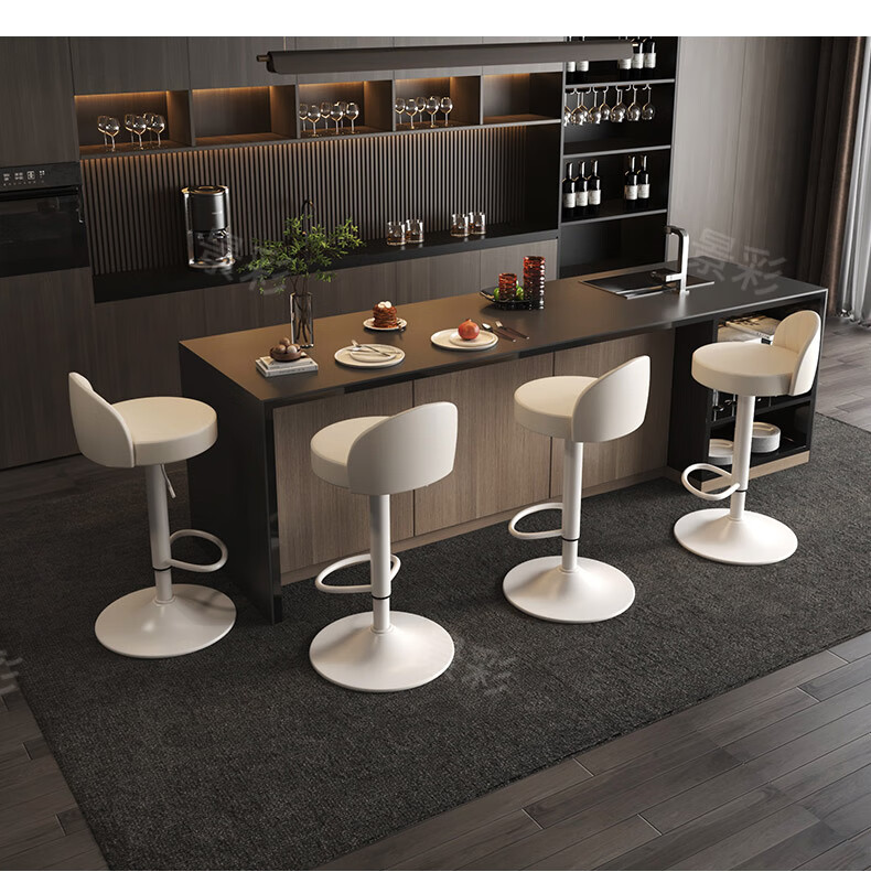 Jingcai Adjustable Bar Stool Home Lift Bar Chair High Stool Bar Chair Reception Chair JBY11 Off-White 15