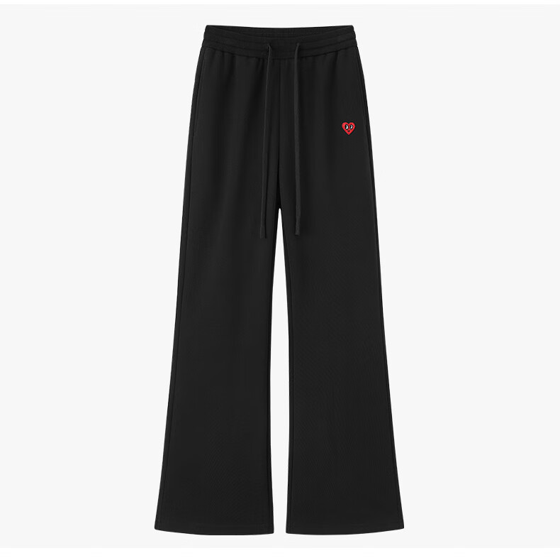 Charles Peach Heart New American Vintage Simple Flared Sports Comfortable Women's Autumn Loose Straight Casual Pants Light Heather Gray M 8