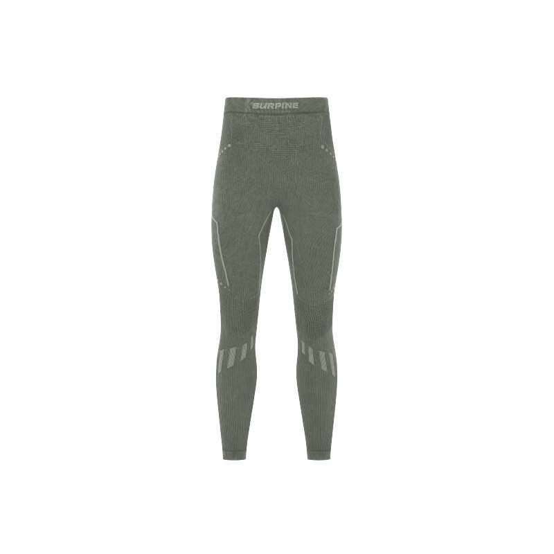 SURPINE Fearless Series Ewenki Design Ski Quick-Dry Sweat-Wicking Antibacterial Functional Base Layer Snow Frost Green Long Pants M