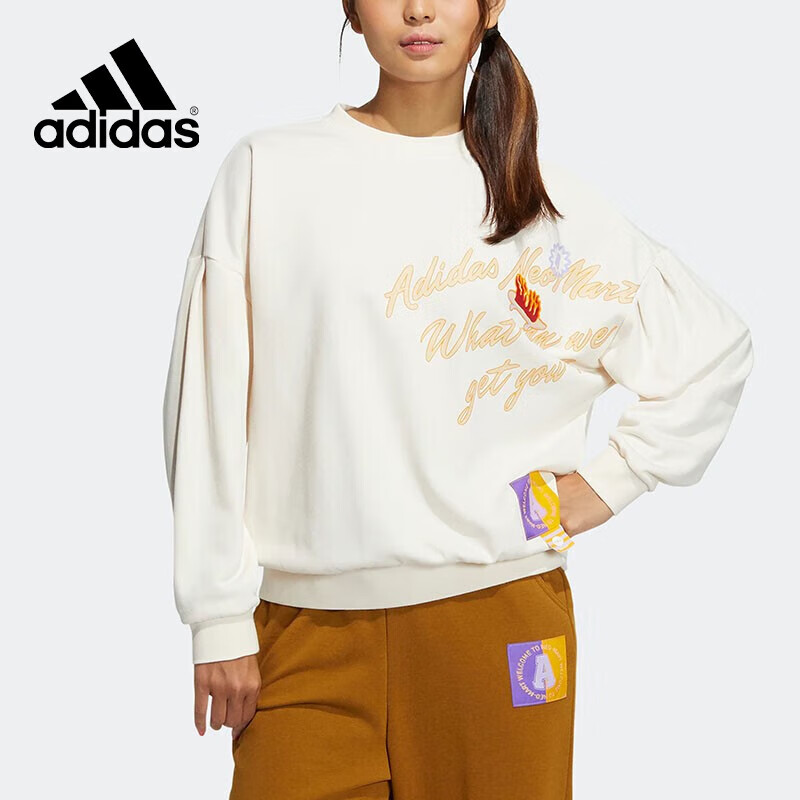 Adidas Women's Hoodie Casual Running Sportswear Breathable Comfortable Pullover IA6771 White XL 1