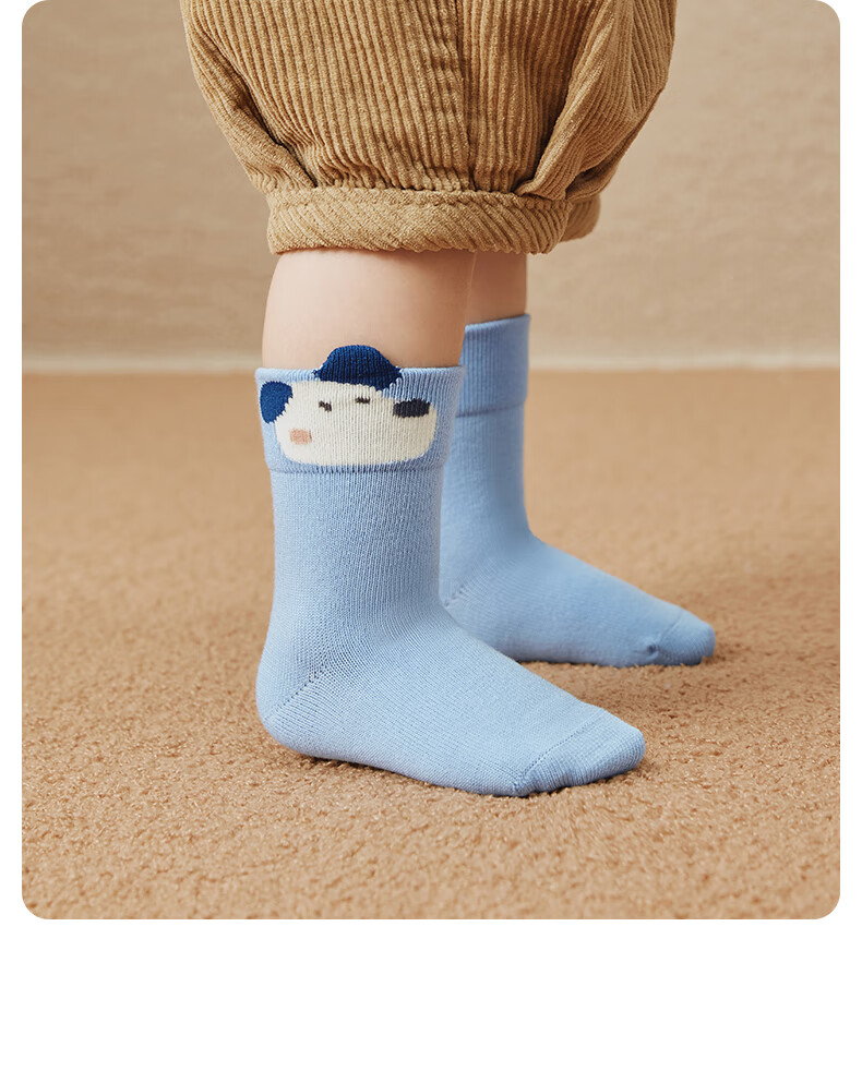 Nido Bear Kids Socks Spring Autumn Pure Cotton Breathable Boys Cute Seamless Baby Socks Elastic Cuff Infant Socks 10