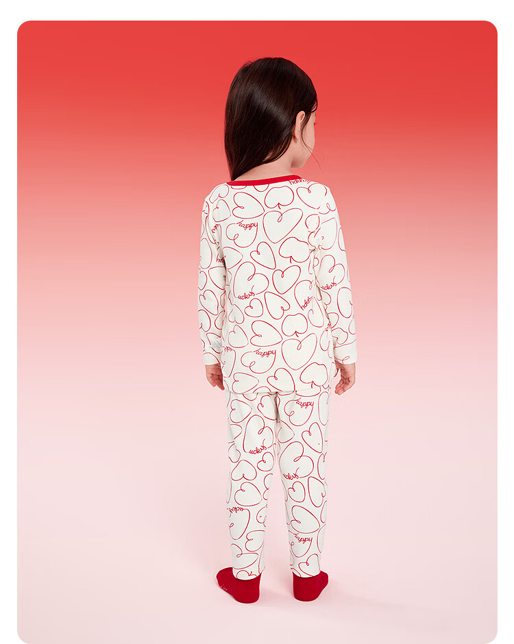 Balabala Kids Children's Underwear Set Girls 2026 New Spring Red Pajamas Sleepwear Baby Autumn Clothes New Year 8