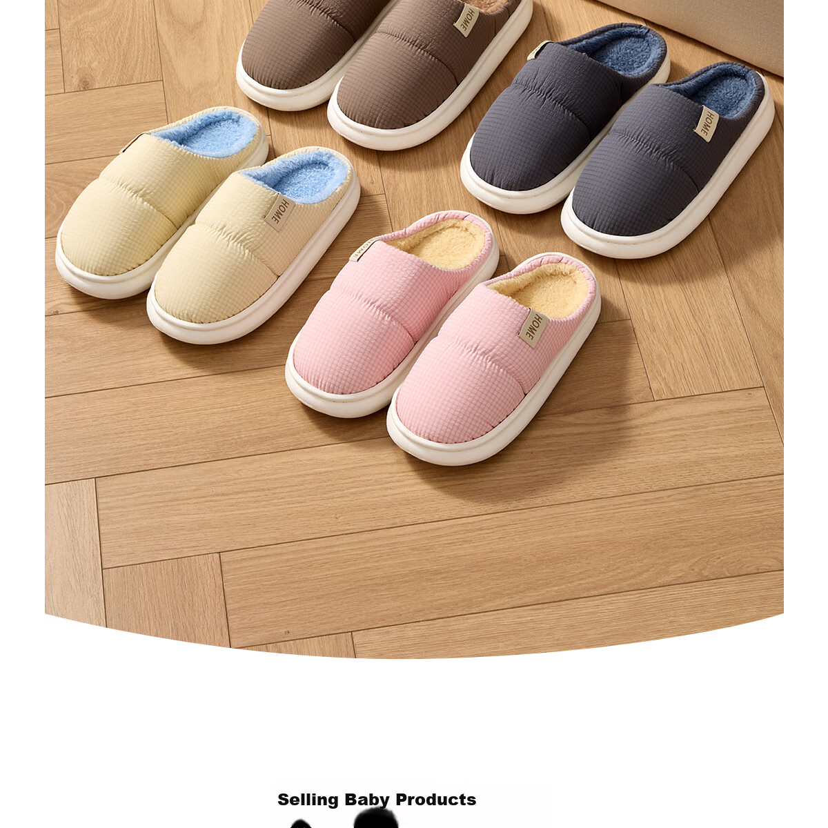 Grace Waterproof Cotton Slippers for Men, Autumn And Winter Indoor Home Use, Fleece-Lined Warm Non-Slip Thick-Soled Stepping-In Couple Cotton Slippers for Wome 19