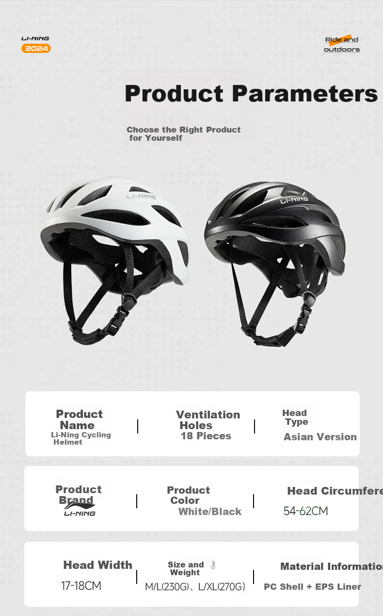 Li-Ning Cycling Helmet for Men And Women, Road Bike Mountain Bike Breathable Ventilated Lightweight Anti-Collision Riding Cap Equipment 3