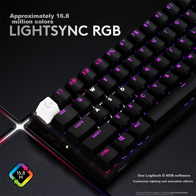 G PRO X 60 LIGHTSPEED Gaming Keyboard (Black, GX-L Optical Switches) Red-like Switches, Lightweight Feel, 60 Series, Essential for Peninsula/Vanguard