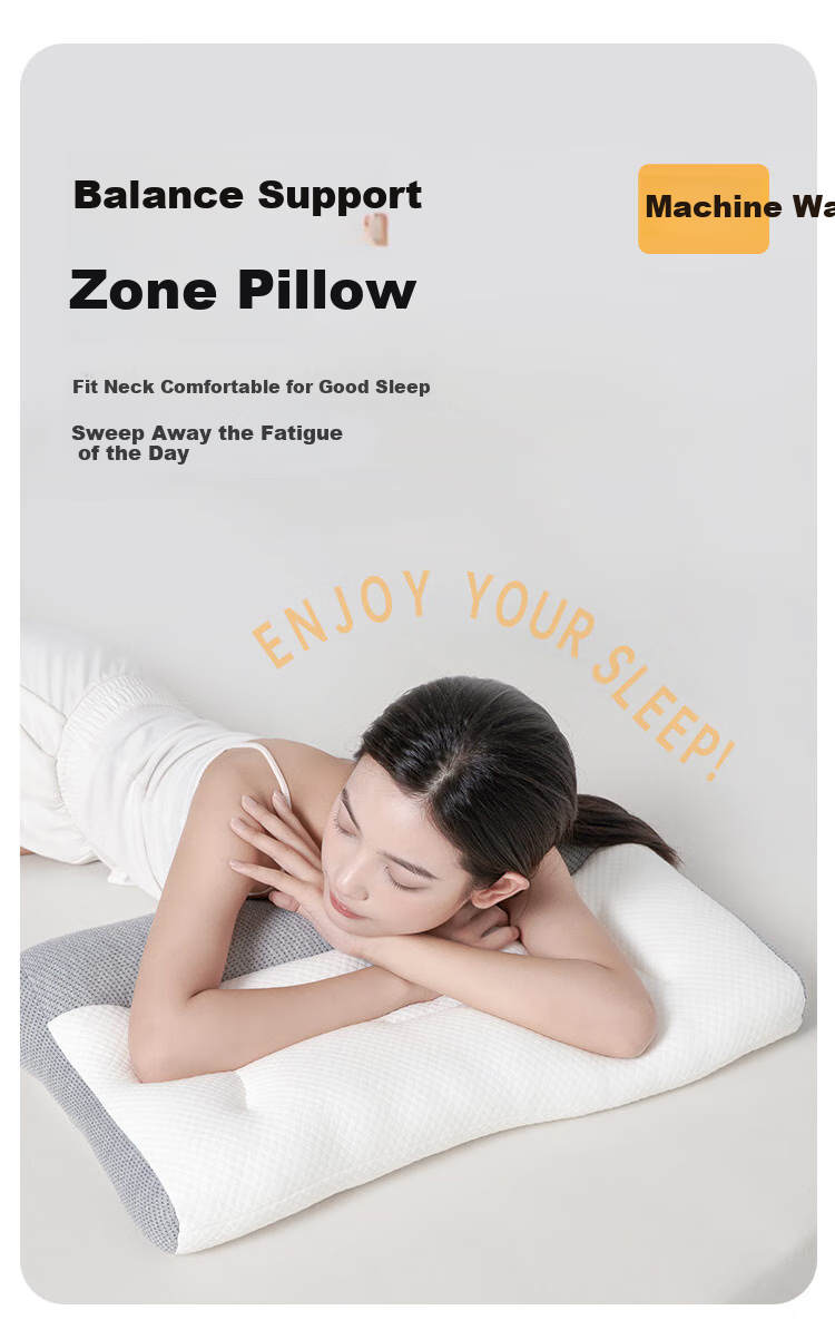 Dohia Cervical Pillow, Slow Rebound Zoned Neck Support Pillow for Sleep, Students And Home Use, Washable Pillow Core, 74*48cm 1