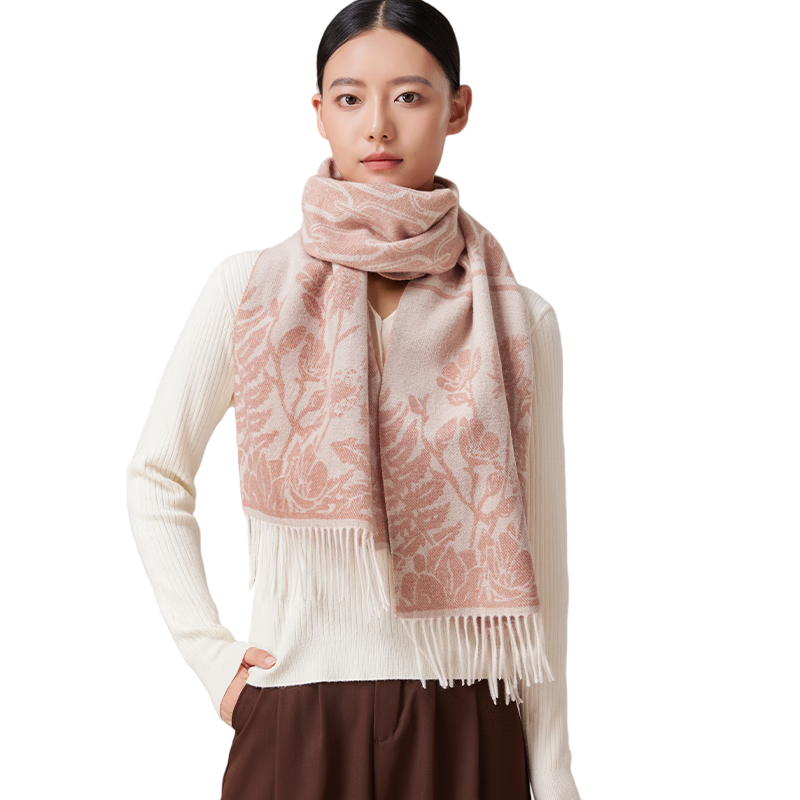 Shanghai Story Pure Wool Scarf for Women Autumn Winter High-End Shawl Plaid Gift Box for Girlfriend Mother New Year Birthday Gift