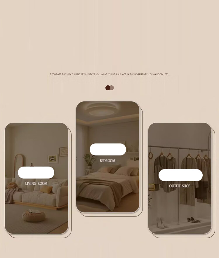 Huakai Star Full-Length Mirror Home Bedroom Dressing Mirror Dormitory Floor Mirror Wall-Mounted Mirror JY90 Wooden Base Coffee 160*50 16