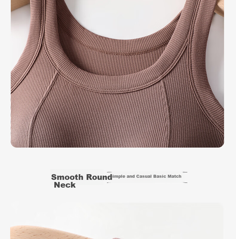 Modaier Plus Size Ribbed Camisole Tank Top for Women with Built-In Bra Pads, Middle-Aged And Elderly Mom's Versatile Underwear Top 23