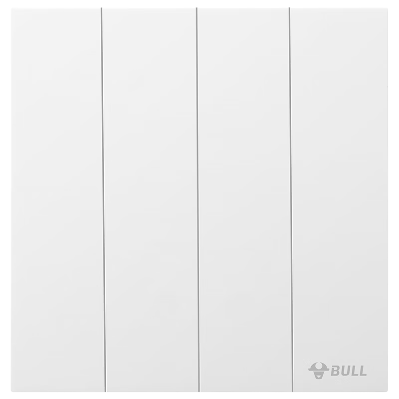 BULL Switch Socket G57 Butterfly Ultra-Thin Four-Way Double Control Switch Large Panel Switch G57K412 Muxue White Concealed Installatio