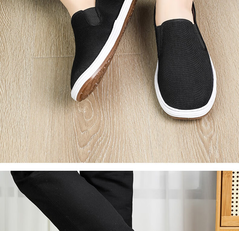 Lifeng Old Beijing Cloth Shoes Men's Genuine Handmade Thousand-Layer Mugwort Odor-Resistant Cowhide Sole Breathable Casual Shoes Black Size 40 17