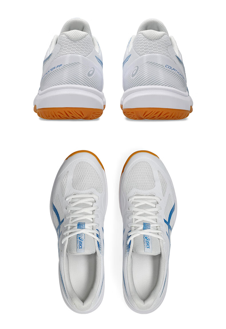 ASICS Men's Court Hunter FF 1071A111-102 White Blue Cushioning Breathable Badminton Shoes Size 42 8