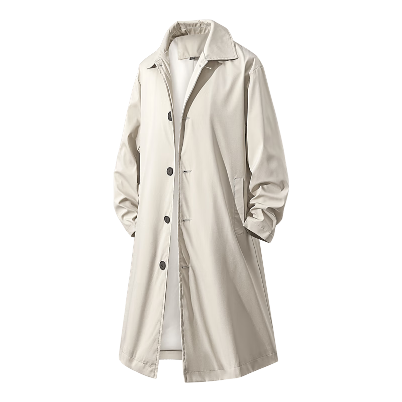 NASA GISS Official Streetwear Unisex Mid-Length Trench Coat Casual Loose Youth Draped Versatile Jacket Men Khaki M