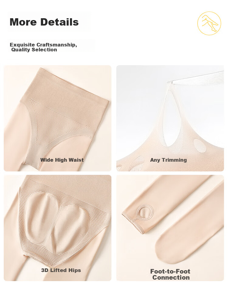 LangSha Nude-Colored Leggings for Women, Outdoor Wear, Bare-Leg Effect, Skin-Like Feel, Autumn And Winter Fleece-Lined, High-Waisted, Tummy Control, Double-Layer Pantyhose with Foot Covers 12