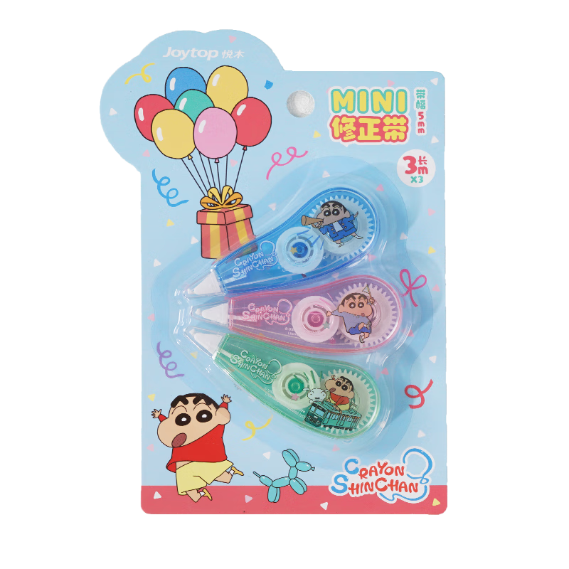 Joytop Crayon Shin-chan Official Licensed MINI Correction Tape Set 5-Pack Middle School Exam Stationery Student Use High Aesthetic Gift