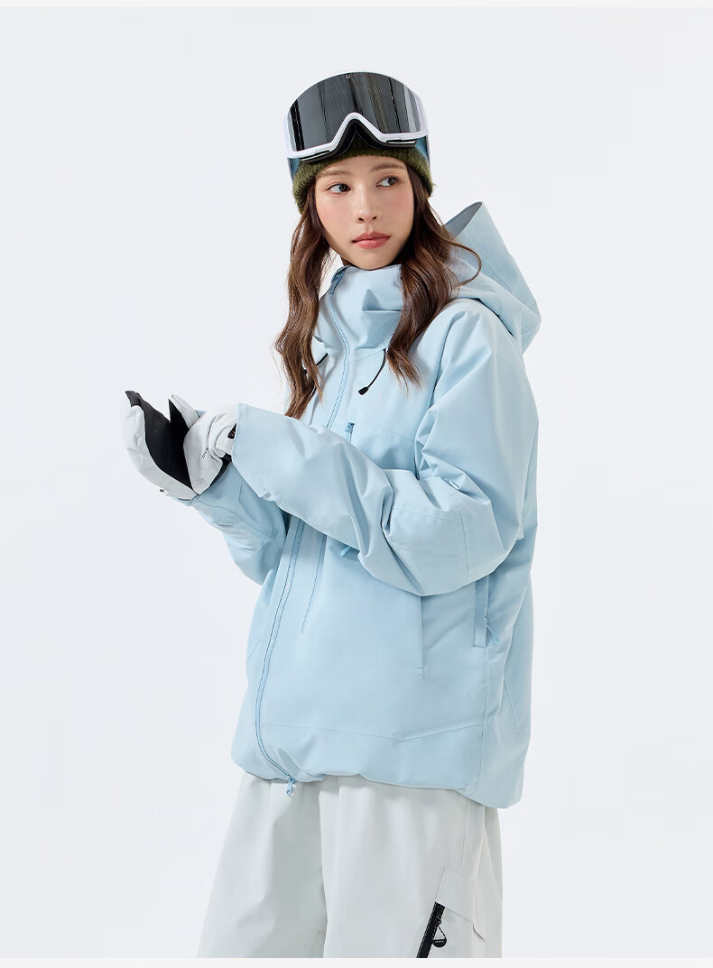 Nanend Skyline Unisex 3L Waterproof Arc Ski Jacket Cream Blue XS 33