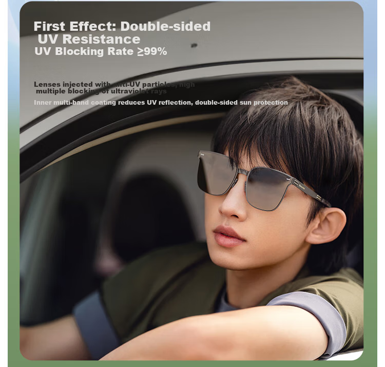 Beneunder Men's Ultra-Light Foldable Sunglasses for Driving, Fishing, and Travel, Card-Thin Design FD010 2