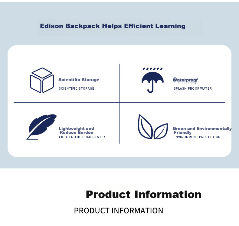 Edison Elementary School Backpack for Grades 1-3, Lightweight, Water-Resistant, Multi-Compartment, Reflective Children's Backpack 310-1ss 3
