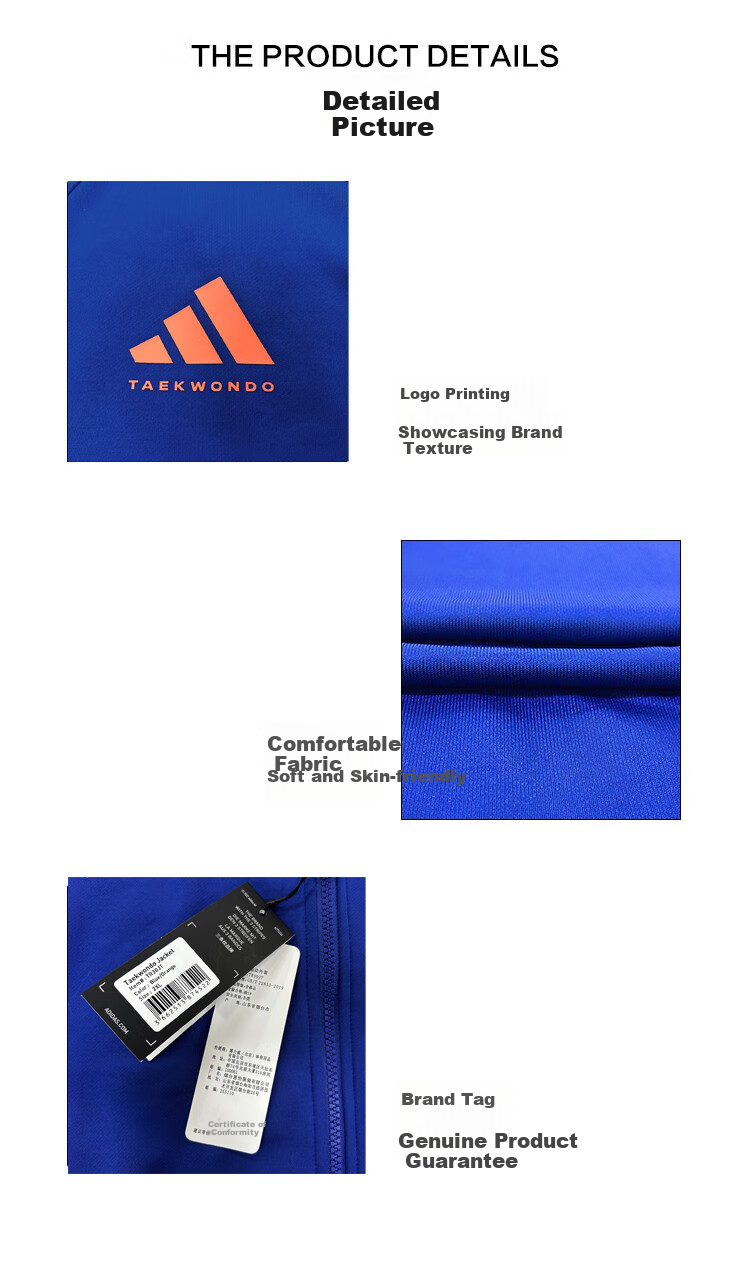 Adidas Men's Jacket, Spring And Autumn Running Sports Knit Stand-Collar Jacket, Outdoor Sportswear, Blue-Orange, 2XL 5
