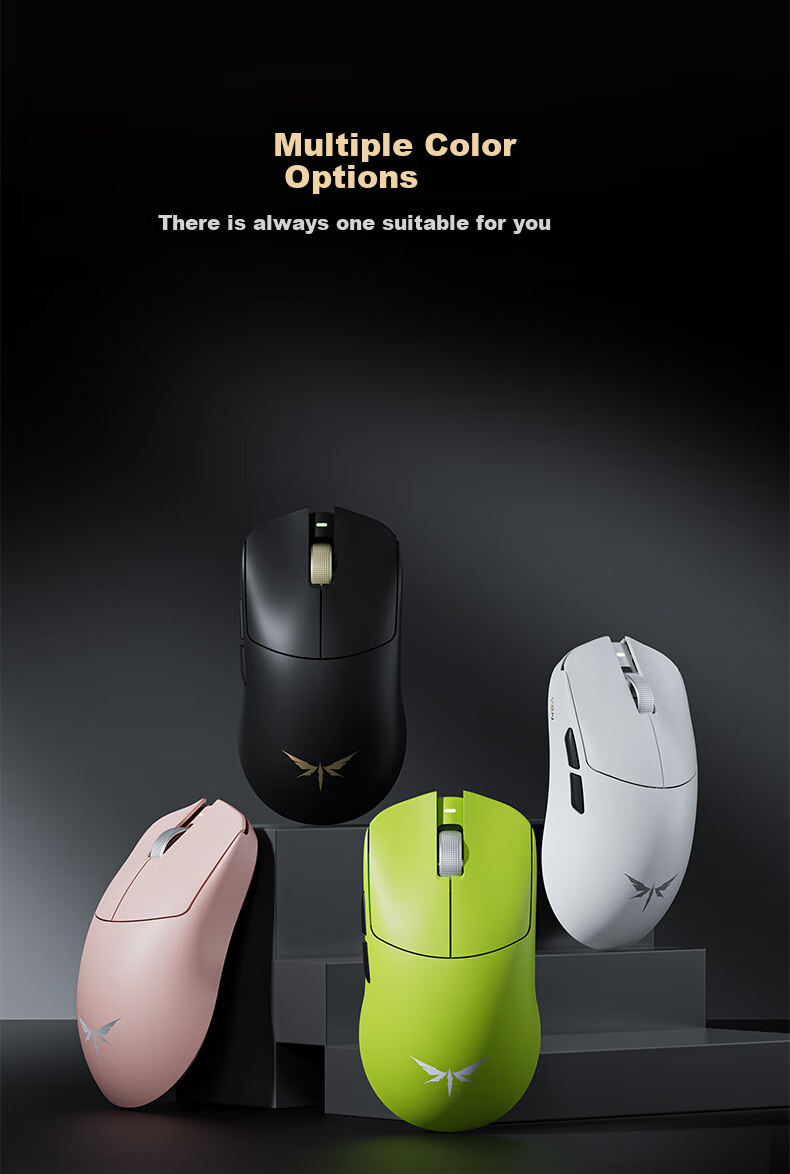 VGN Dragonfly F2 Lightweight Wireless Mouse for Gaming, Office Work, All-Purpose Mouse, PAW3950 Tri-Mode Connection, Ergonomic Design, Dragonfly F2 Ultra+, Pink 4