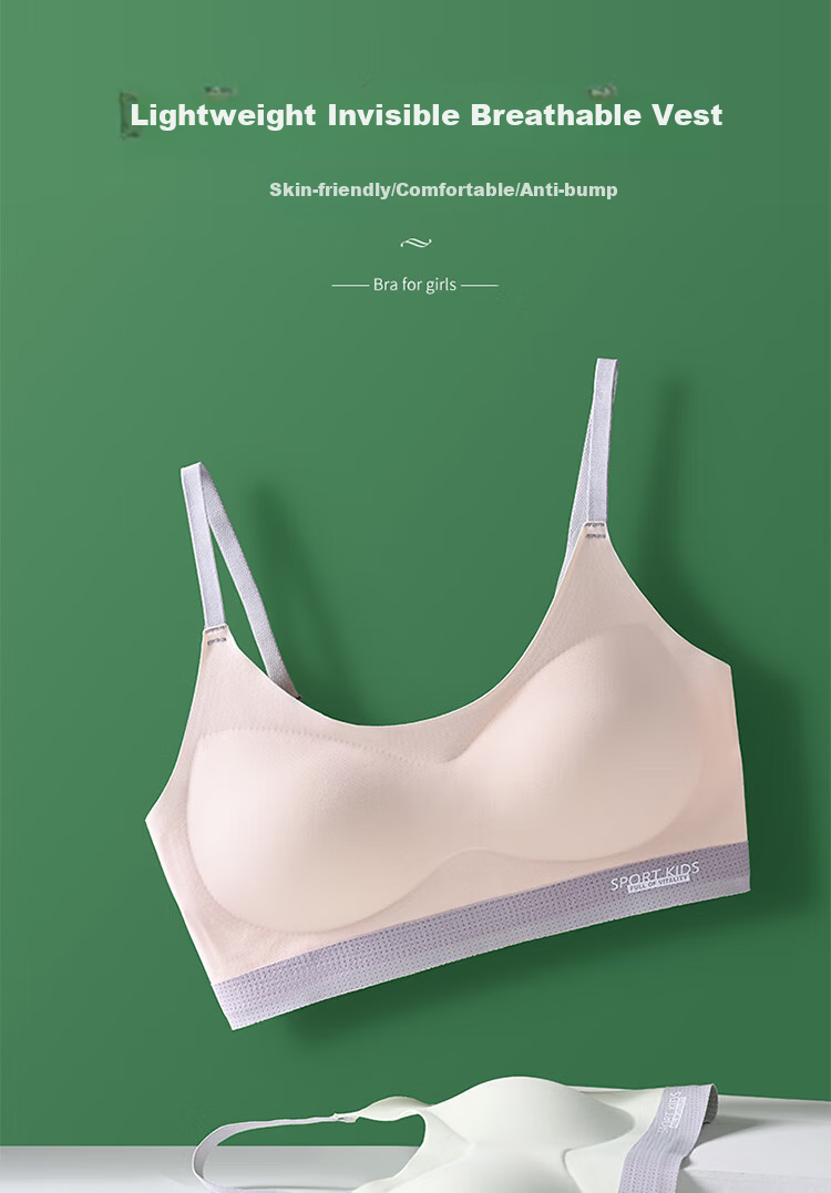 LangSha Girls' Underwear Bra, for Female Students And Children, Shock-Absorbing Sports Bra, for Teenagers in Middle School And High School, Puberty Development Period 4