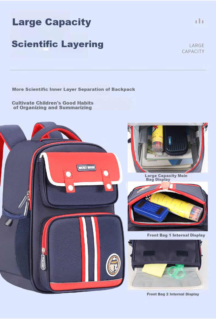 Disney Children's Backpack for Boys, Elementary School Students Grades 1-6, Boys And Girls Spine-Protecting Lightweight Double Shoulder Bag Sm12011 3