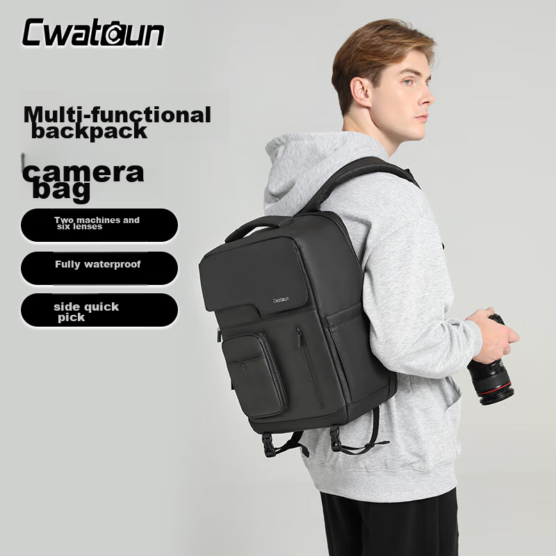 CWATCUN Kaideng Backpack Camera Bag, Large Capacity Digital Lens Laptop Storage Bag, Photography Outdoor Shockproof Multifunctional Backpack for Sony, Canon, Nikon, Fuji