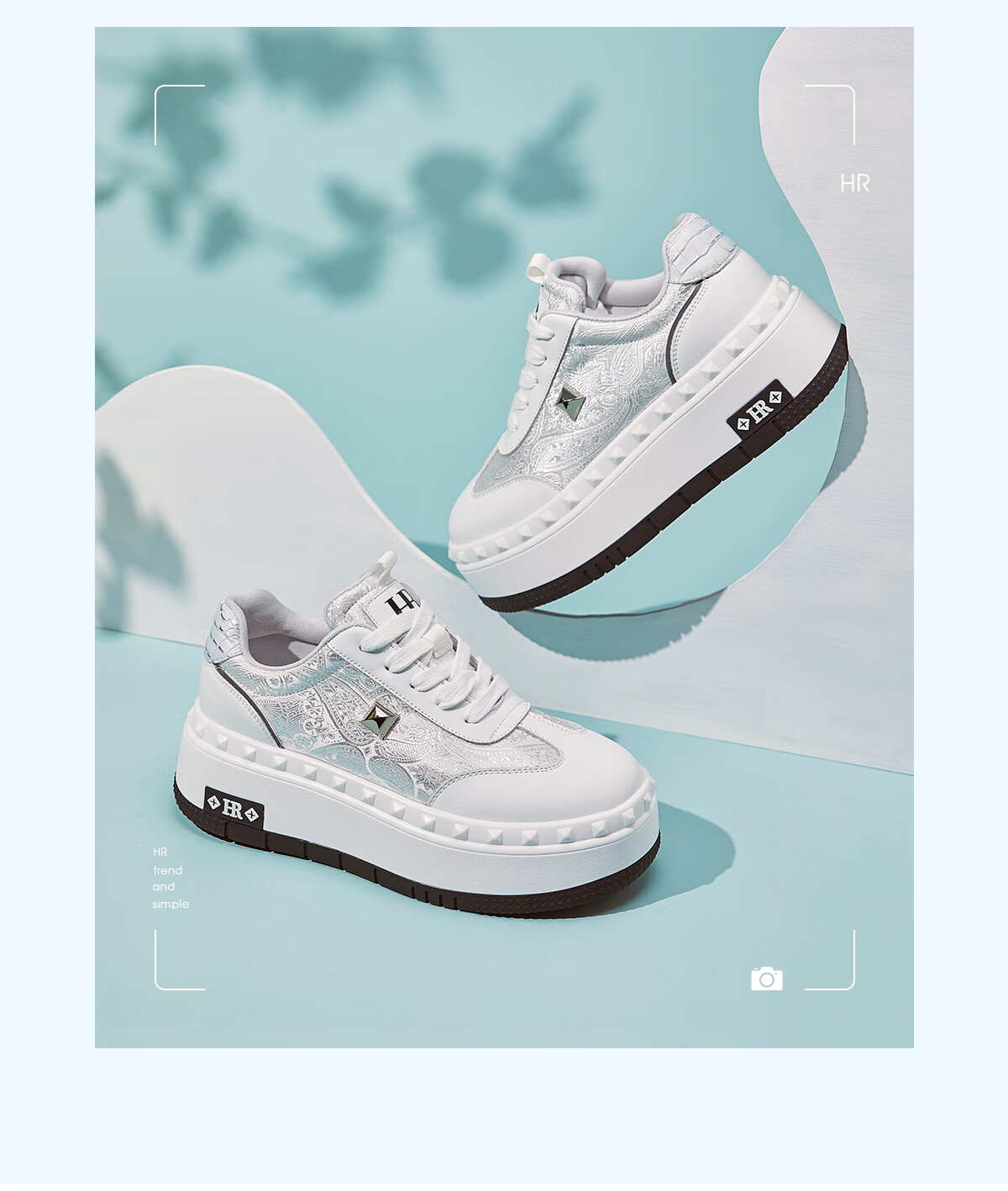 HRHR Women's Shoes 2025 Autumn Winter New Versatile White Thick Sole Casual Embroidered Sneakers White Size 38 3