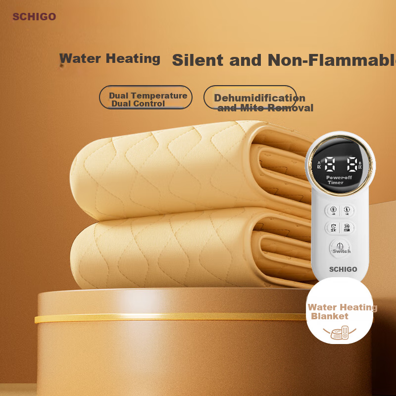 CHIGO [Dehumidifying And Mite-Removing] Double-Sided Dual Temperature Control, 3C Certified Water Heating Electric Heated Blanket, Electric Mattress Pad, 1.5x1.8m