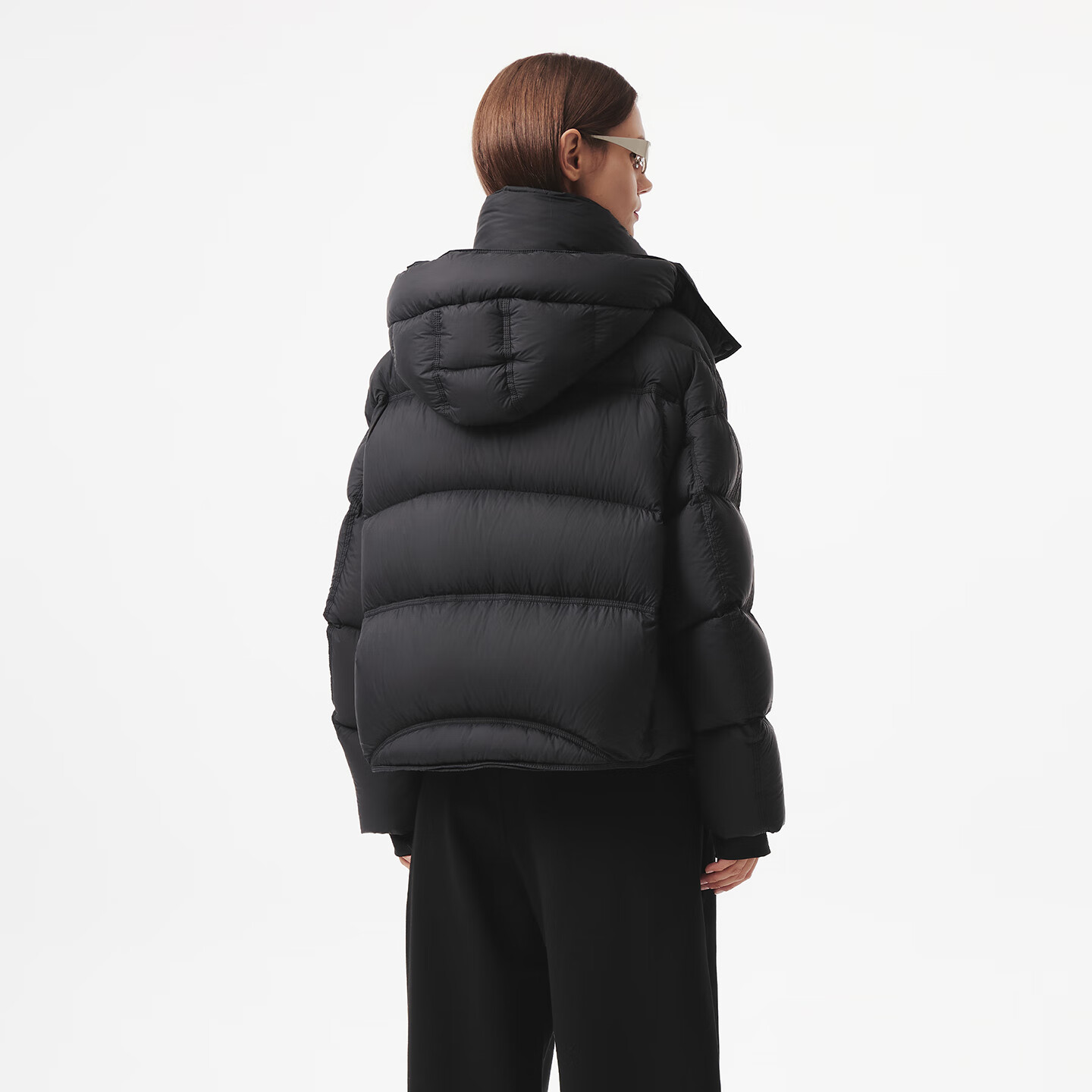 Tanboer Women's Short Down Jacket with Detachable Hood, Thick Winter Outdoor Warm Coat 5530538Z Black 165
