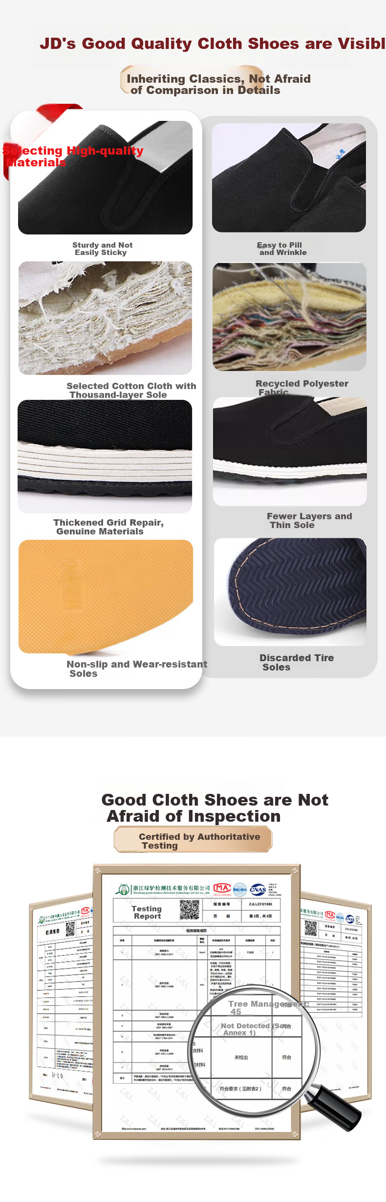 Weizhi Traditional Handmade Beijing Cloth Shoes with Thousand-Layer Sole, Slip-On Lazy Men's Cloth Shoes for Elderly, WZ1006, Size 42 17