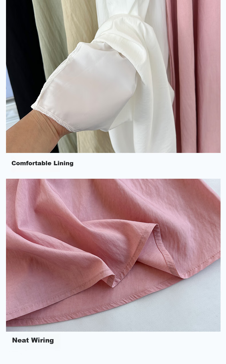 Langsha Women's Summer High-Waist Draped A-Line Skirt Loose Comfortable Elastic Waist Casual Slimming Skirt 20