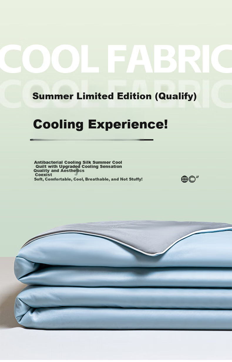 Wuyinliangpin Class A Cooling Ice Silk Summer Quilt, Lightweight Summer Blanket, Machine Washable, Double Bed Bedroom Air Conditioning Quilt, 200x230cm 2
