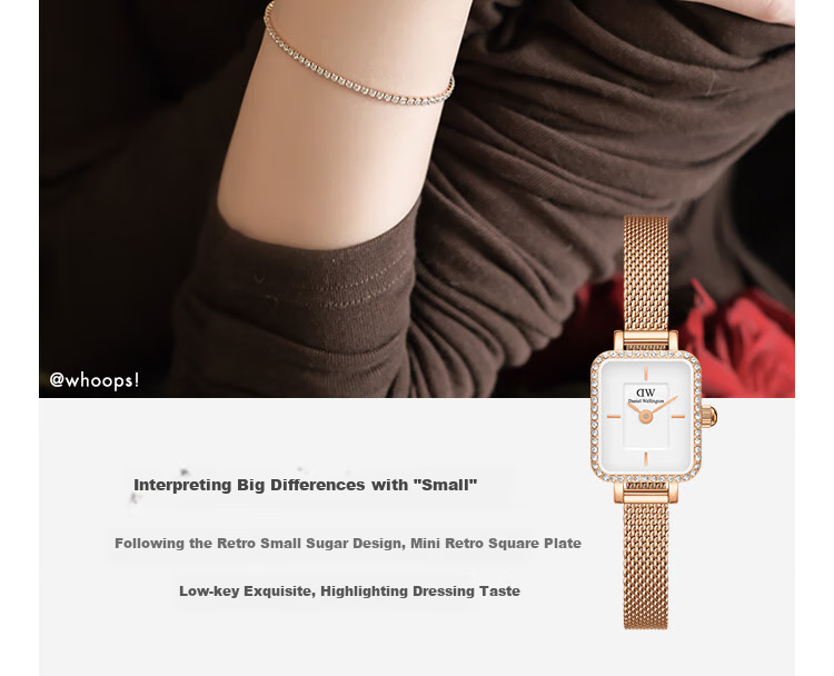 Daniel Wellington DW Women's Vintage Star Ring Small Square Quartz Watch Gift Box Birthday Present for Girlfriend DW731 5