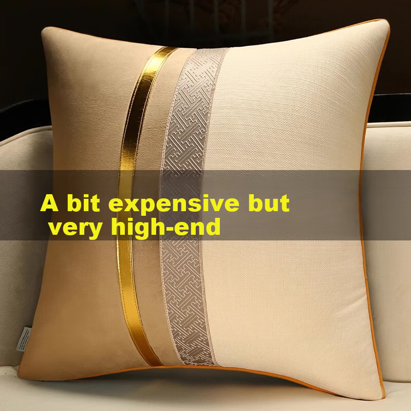 Huamanshengting Pillow Cushion, Sofa Backrest, Office Seat Cushion, Lumbar Support, Fuzemian Long Velvet Beige, 50*50cm with Insert