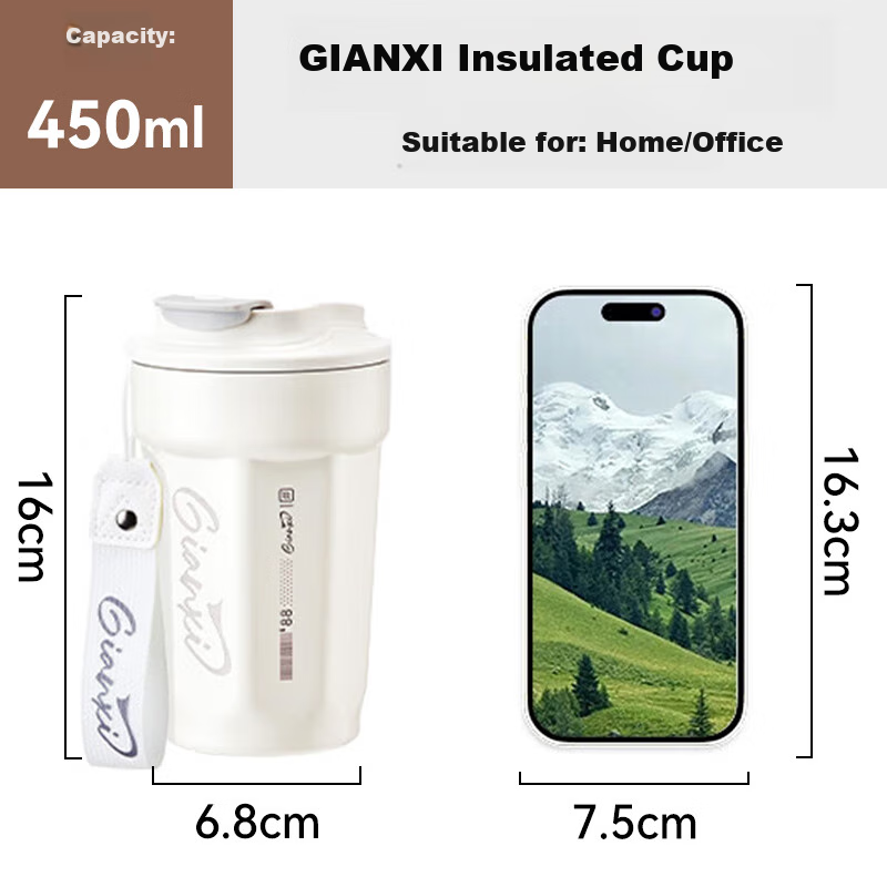 Jieanxi Insulated Mug Coffee Cup Large Capacity 316 Stainless Steel with Lid Hot And Cold Thermos Student Water Bottle Student Gift