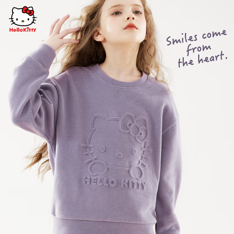 Hello Kitty Girls' Sweatshirt Spring and Autumn Kids' Sports Top Children's Fashion Jacket KT0001 Pink 150
