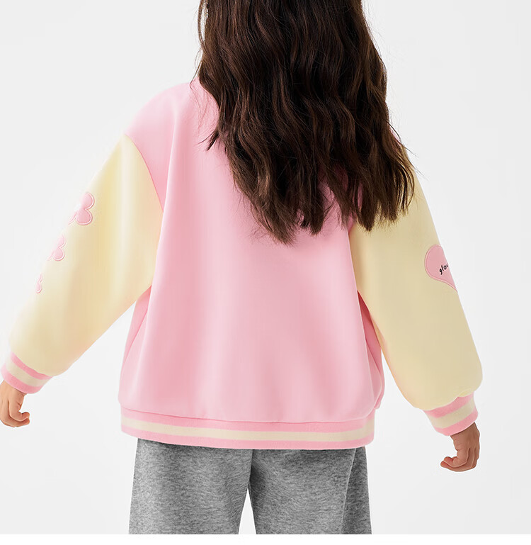 Badibadi Autumn Winter Baby Girls Baseball Jacket American Retro Coat Trendy Fashion Versatile Heart Bear 100 7