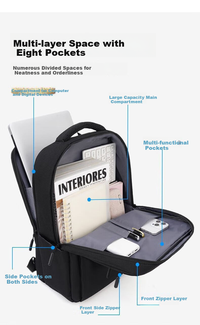 JEEP Backpack for Men And Women, Laptop Bag 16.1 Inch, Business Commute Large Capacity Travel Backpack 6
