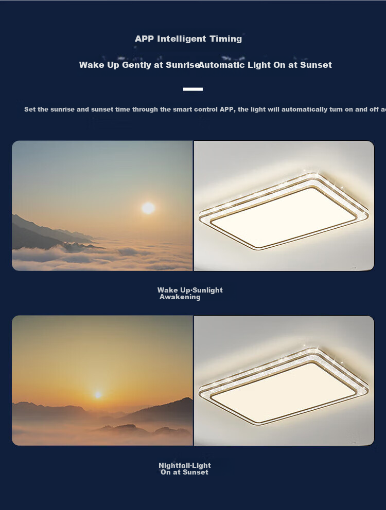 NVC LED Light Luxury Ceiling Light for Living Room And Bedroom, Full Spectrum Anti-Blue Light Smart Control Renovation Subsidy [Jinjinghong] 128W 1